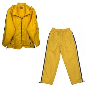Rare Vintage Sports USA Yellow 2Pc Athletic Track Suit/Sweatsuit